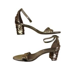 Steve Madden Gold Platform Heel Sequin